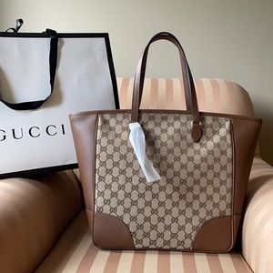 Gucci brown tan medium tote / handbag shoulder bag